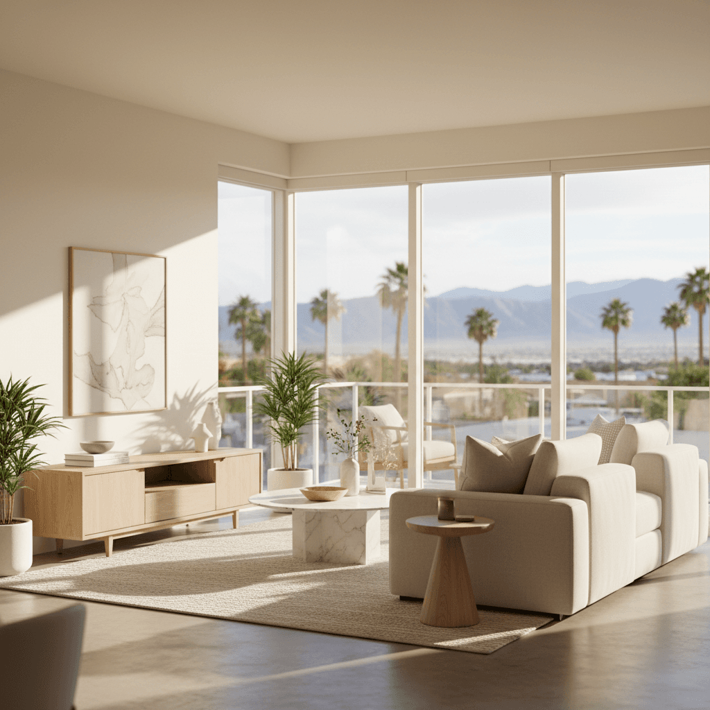 Bright residential interior with modern furnishings and natural light