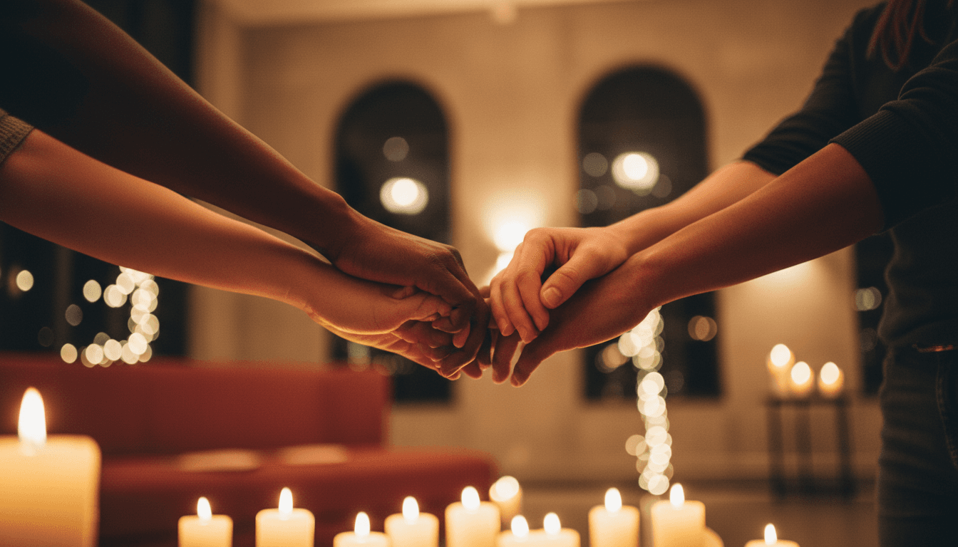 Hands together symbolizing community partnership and unity